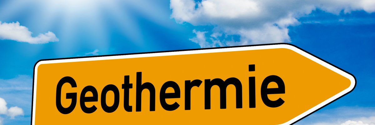 Wegweiser mit Geothermie Wegweiser mit Geothermie