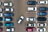 Parken Siegburg Parkplatz aus der Vogelperspektive mit PKWs